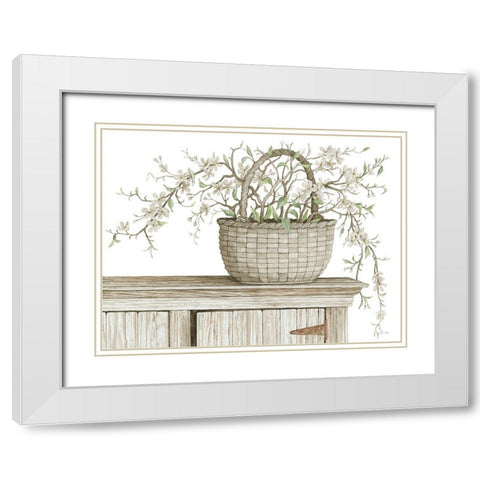 Apple Blossom Beauty I White Modern Wood Framed Art Print with Double Matting by Jacobs, Cindy