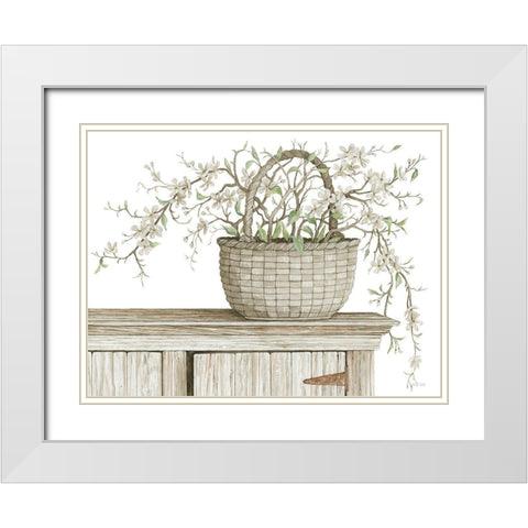 Apple Blossom Beauty I White Modern Wood Framed Art Print with Double Matting by Jacobs, Cindy