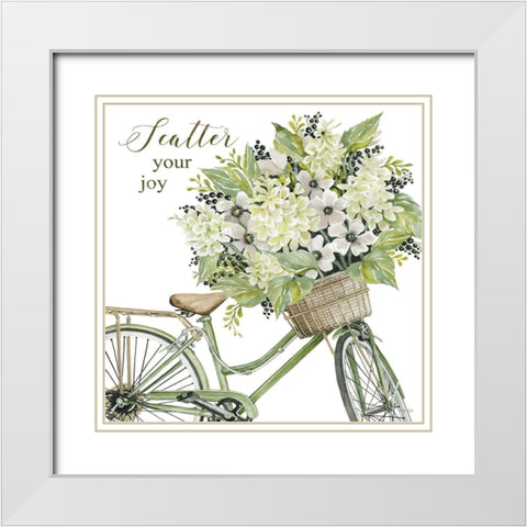 Scatter Your Joy White Modern Wood Framed Art Print with Double Matting by Jacobs, Cindy