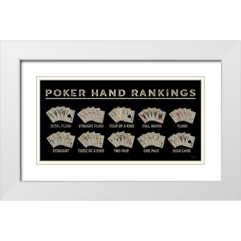 Poker Hand Ranking White Modern Wood Framed Art Print with Double Matting by Jacobs, Cindy