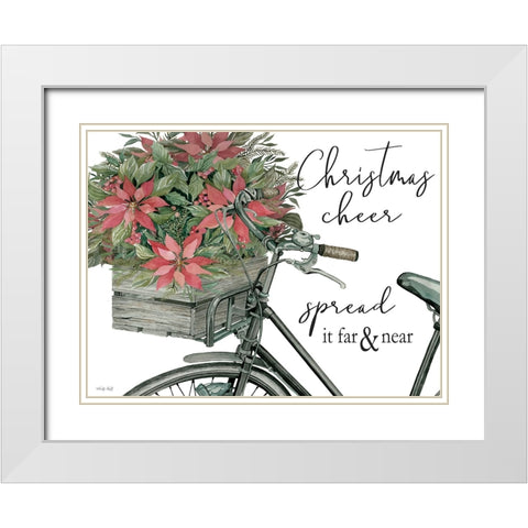 Christmas Cheer White Modern Wood Framed Art Print with Double Matting by Jacobs, Cindy