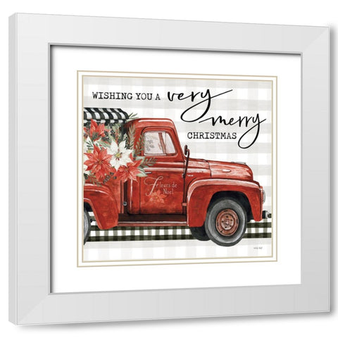 A Very Merry Christmas White Modern Wood Framed Art Print with Double Matting by Jacobs, Cindy