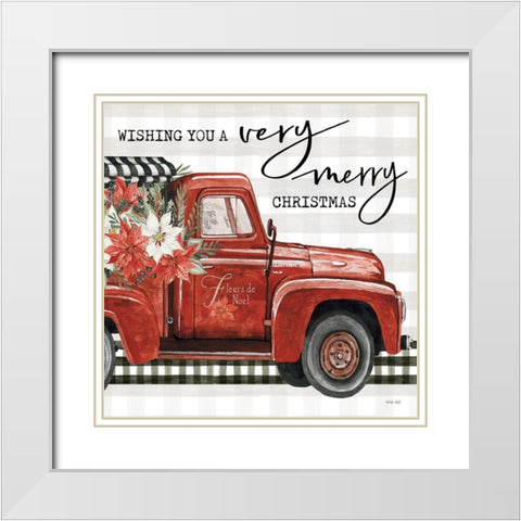 A Very Merry Christmas White Modern Wood Framed Art Print with Double Matting by Jacobs, Cindy
