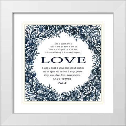 Love is Patient White Modern Wood Framed Art Print with Double Matting by Jacobs, Cindy