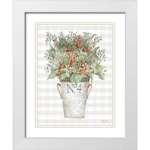 Fall Flowers White Modern Wood Framed Art Print with Double Matting by Jacobs, Cindy