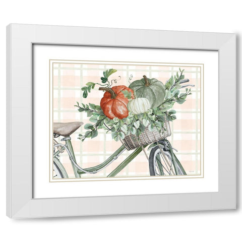 Bountiful Basket on a Bike II White Modern Wood Framed Art Print with Double Matting by Jacobs, Cindy