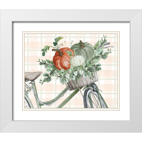 Bountiful Basket on a Bike II White Modern Wood Framed Art Print with Double Matting by Jacobs, Cindy