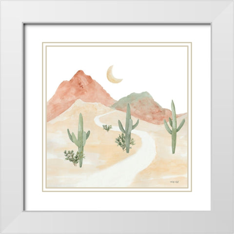 Desert Moon I White Modern Wood Framed Art Print with Double Matting by Jacobs, Cindy