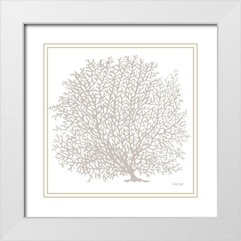 Gray Coral I     White Modern Wood Framed Art Print with Double Matting by Jacobs, Cindy
