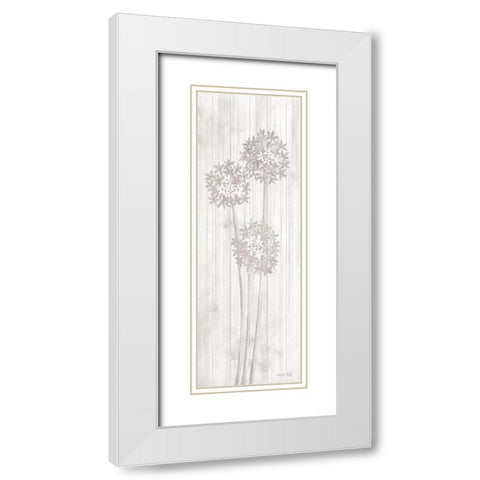 Allium V White Modern Wood Framed Art Print with Double Matting by Jacobs, Cindy