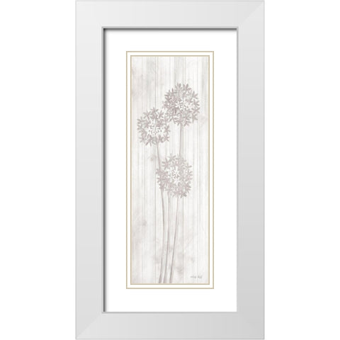 Allium V White Modern Wood Framed Art Print with Double Matting by Jacobs, Cindy