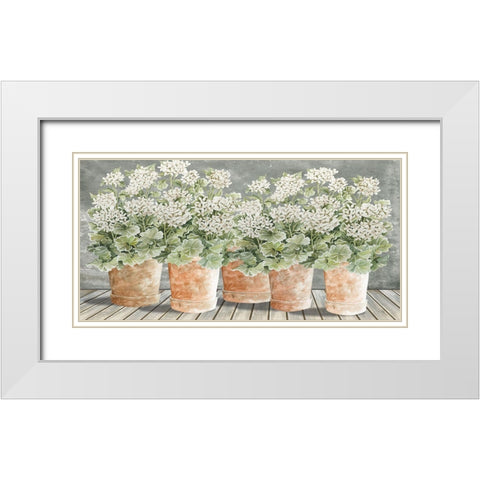 All in a Row II  White Modern Wood Framed Art Print with Double Matting by Jacobs, Cindy