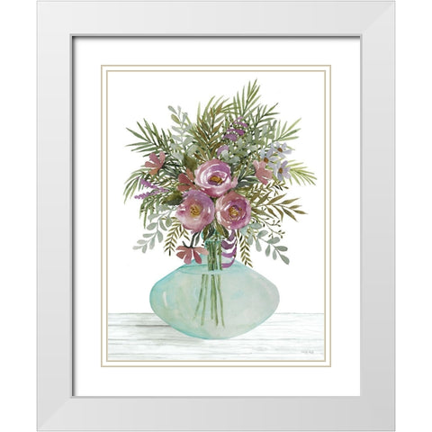 Purple Blush Bouquet II White Modern Wood Framed Art Print with Double Matting by Jacobs, Cindy