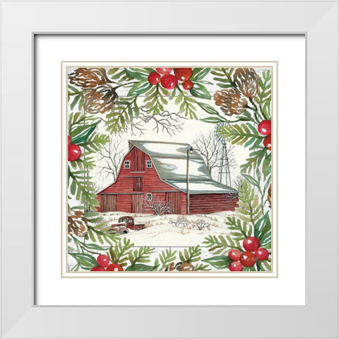 Winter Window I White Modern Wood Framed Art Print with Double Matting by Jacobs, Cindy