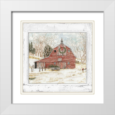 Winter Window II White Modern Wood Framed Art Print with Double Matting by Jacobs, Cindy