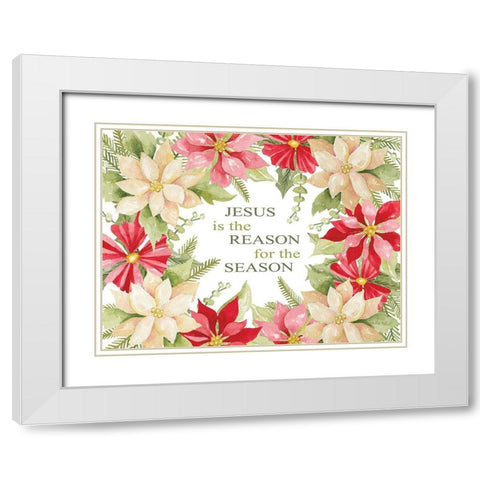 Jesus is the Reason for the Season White Modern Wood Framed Art Print with Double Matting by Jacobs, Cindy