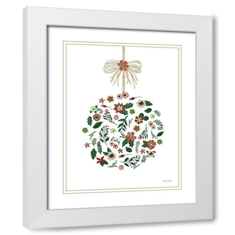 Christmas Ornament II White Modern Wood Framed Art Print with Double Matting by Jacobs, Cindy