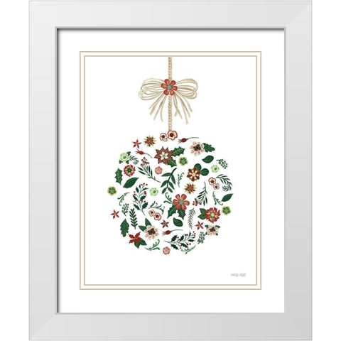 Christmas Ornament II White Modern Wood Framed Art Print with Double Matting by Jacobs, Cindy