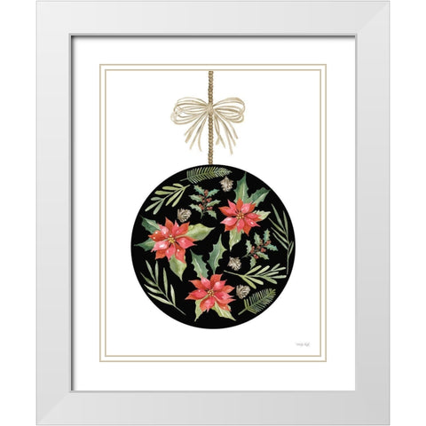 Christmas Ornament III White Modern Wood Framed Art Print with Double Matting by Jacobs, Cindy