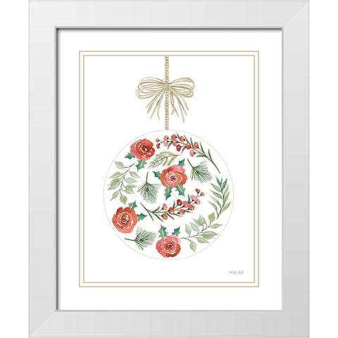 Christmas Ornament IV White Modern Wood Framed Art Print with Double Matting by Jacobs, Cindy