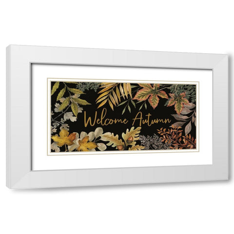 Welcome Autumn White Modern Wood Framed Art Print with Double Matting by Jacobs, Cindy