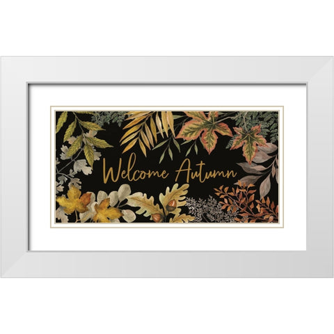 Welcome Autumn White Modern Wood Framed Art Print with Double Matting by Jacobs, Cindy