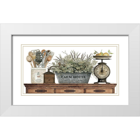 Farm House Kitchen White Modern Wood Framed Art Print with Double Matting by Jacobs, Cindy