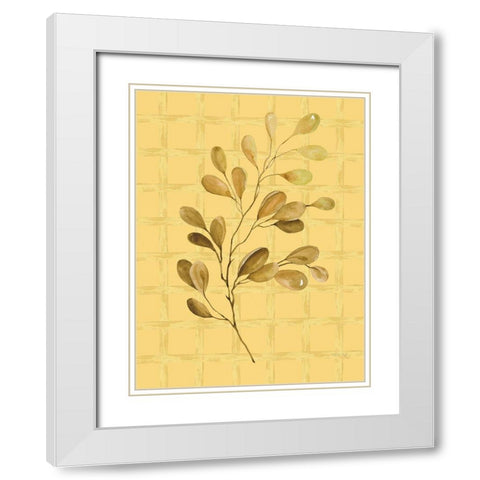 Golden Dogwood White Modern Wood Framed Art Print with Double Matting by Jacobs, Cindy