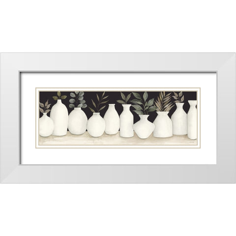 Ebony and Ivory White Modern Wood Framed Art Print with Double Matting by Jacobs, Cindy