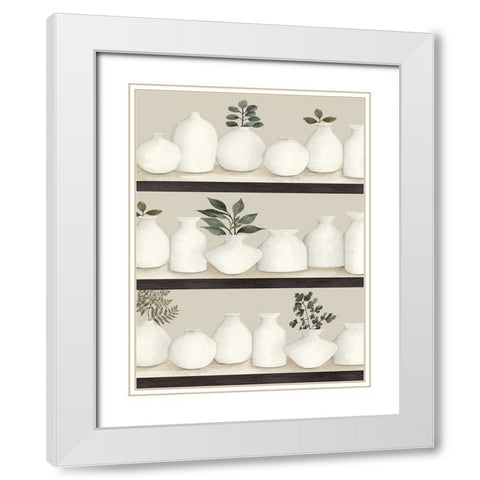Bookshelf Collectibles White Modern Wood Framed Art Print with Double Matting by Jacobs, Cindy