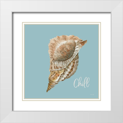 Chill Seashell White Modern Wood Framed Art Print with Double Matting by Jacobs, Cindy