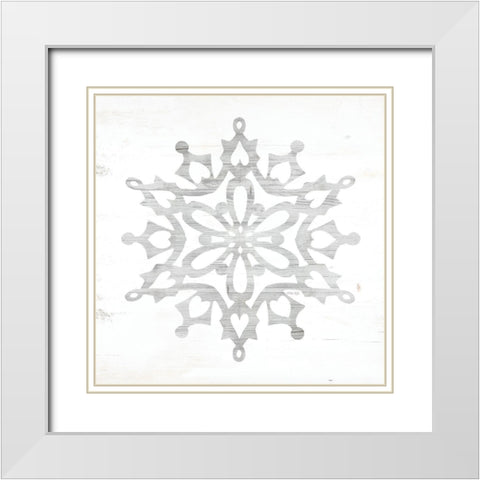 Snowflake Dreams I    White Modern Wood Framed Art Print with Double Matting by Jacobs, Cindy