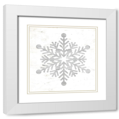 Snowflake Dreams III     White Modern Wood Framed Art Print with Double Matting by Jacobs, Cindy