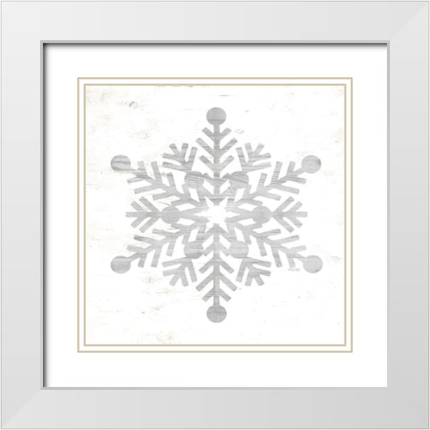 Snowflake Dreams III     White Modern Wood Framed Art Print with Double Matting by Jacobs, Cindy