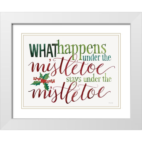 Under the Mistletoe  White Modern Wood Framed Art Print with Double Matting by Jacobs, Cindy