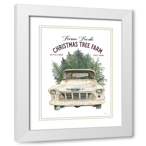 Christmas Tree Farm White Modern Wood Framed Art Print with Double Matting by Jacobs, Cindy