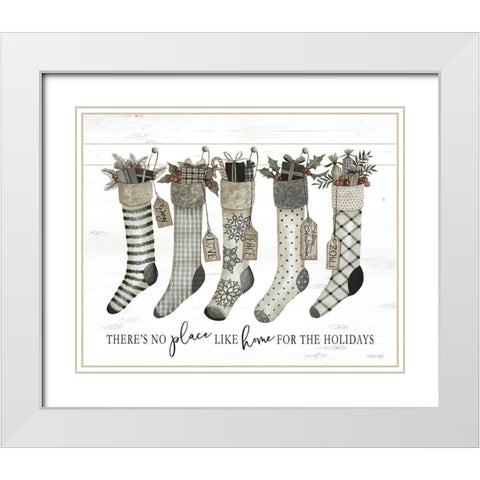 Theres No Place Like Home White Modern Wood Framed Art Print with Double Matting by Jacobs, Cindy