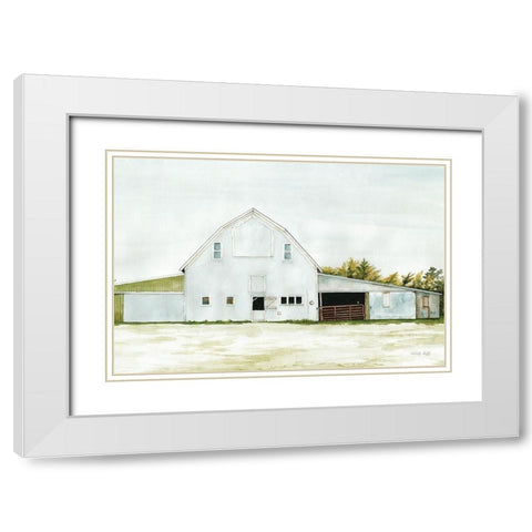 Wilson Farm White Modern Wood Framed Art Print with Double Matting by Jacobs, Cindy