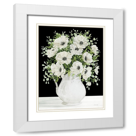 Pitcher in Bloom II White Modern Wood Framed Art Print with Double Matting by Jacobs, Cindy