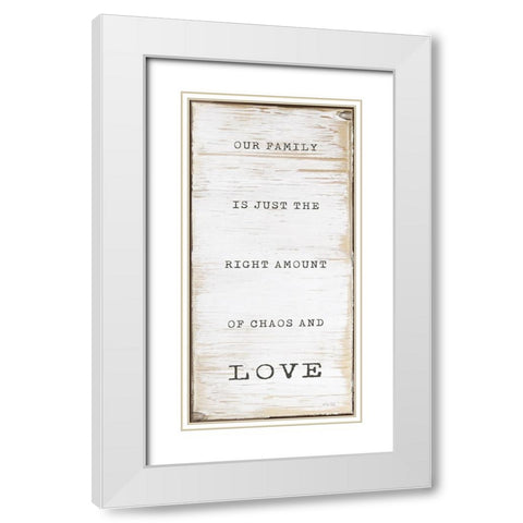 Chaos and Love White Modern Wood Framed Art Print with Double Matting by Jacobs, Cindy