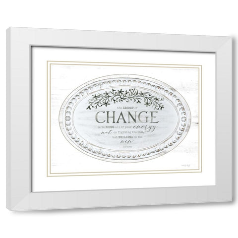 The Secret of Change White Modern Wood Framed Art Print with Double Matting by Jacobs, Cindy