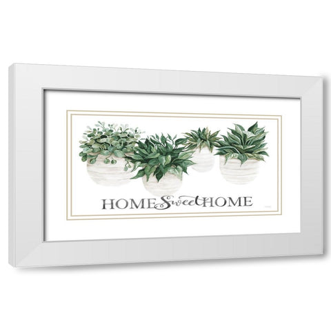 Home Sweet Home White Modern Wood Framed Art Print with Double Matting by Jacobs, Cindy