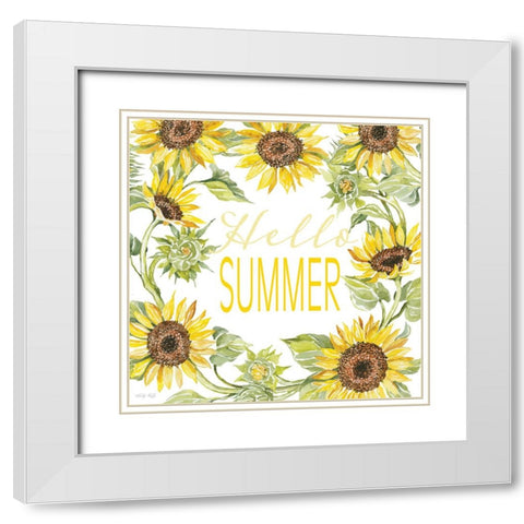 Hello Summer White Modern Wood Framed Art Print with Double Matting by Jacobs, Cindy