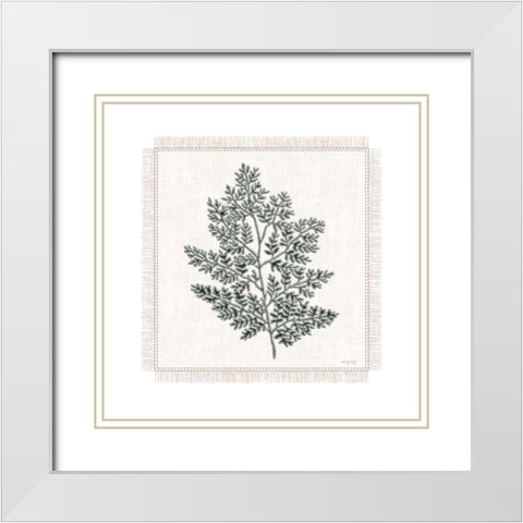 Embroidered Leaves III White Modern Wood Framed Art Print with Double Matting by Jacobs, Cindy