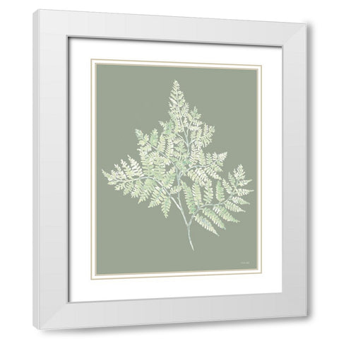 Shades of Green II White Modern Wood Framed Art Print with Double Matting by Jacobs, Cindy