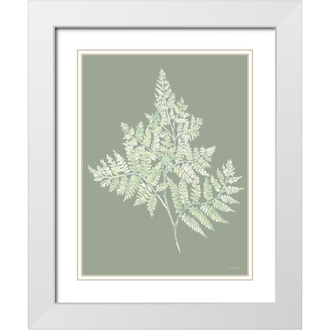 Shades of Green II White Modern Wood Framed Art Print with Double Matting by Jacobs, Cindy