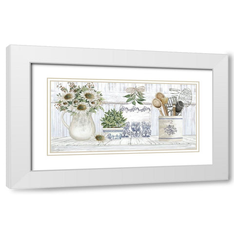 Country Cupboard I White Modern Wood Framed Art Print with Double Matting by Jacobs, Cindy