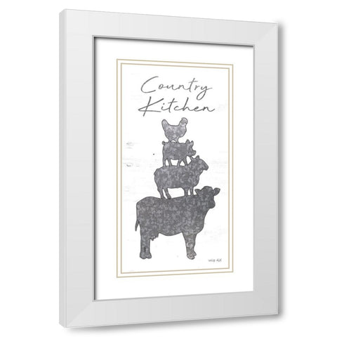 Country Kitchen Farm Animals White Modern Wood Framed Art Print with Double Matting by Jacobs, Cindy