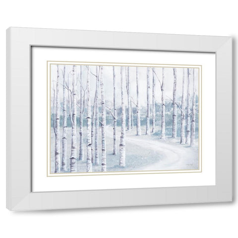 Peaceful Stroll White Modern Wood Framed Art Print with Double Matting by Jacobs, Cindy