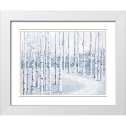 Peaceful Stroll White Modern Wood Framed Art Print with Double Matting by Jacobs, Cindy